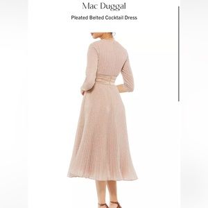 Mac Duggal Pleated Belted Cocktail Dress
